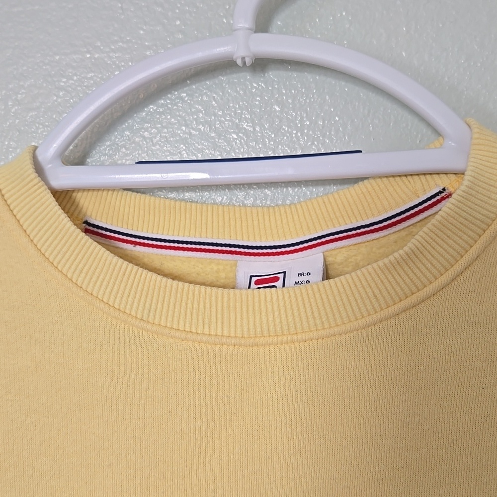 Fila | Butter Yellow Crew Neck Sweatshirt Size Large - Picture 7 of 8
